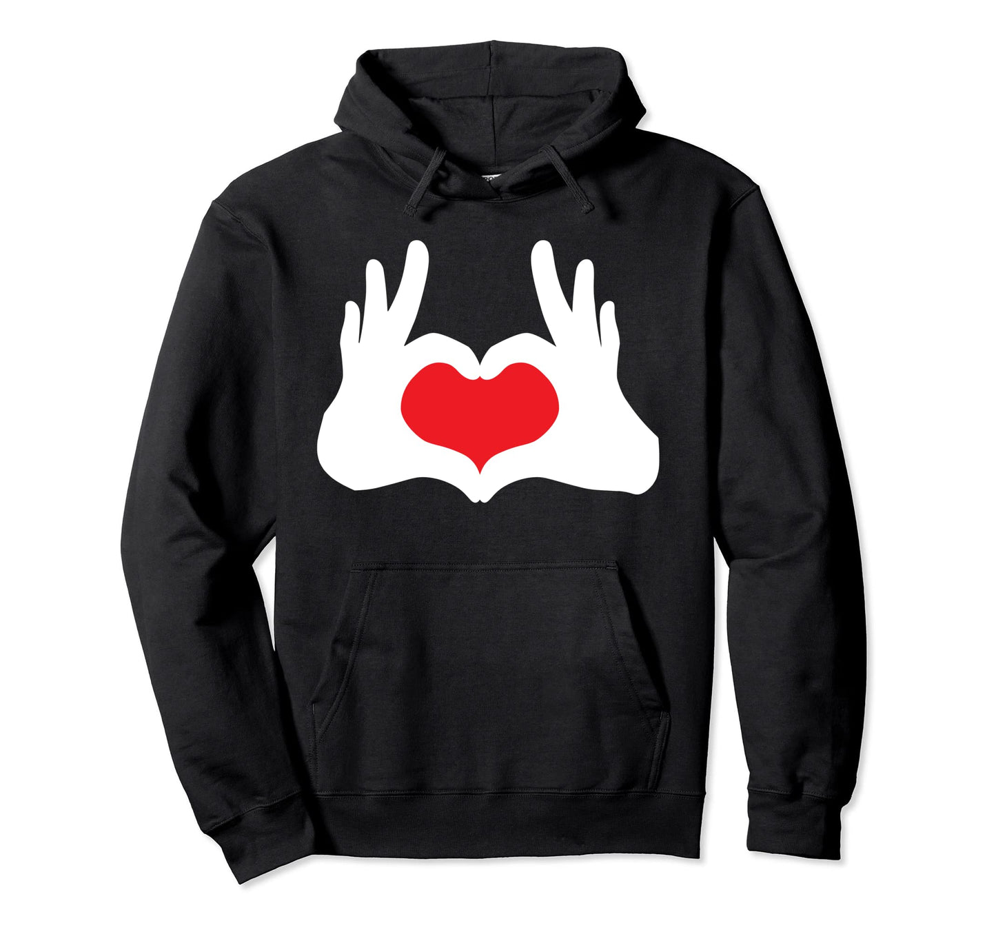 Heart Shape Love Two Hands Adorable Hoodie - Fun Novelty Design Men Women - T-Shirt, Sweatshirt, Hoodie