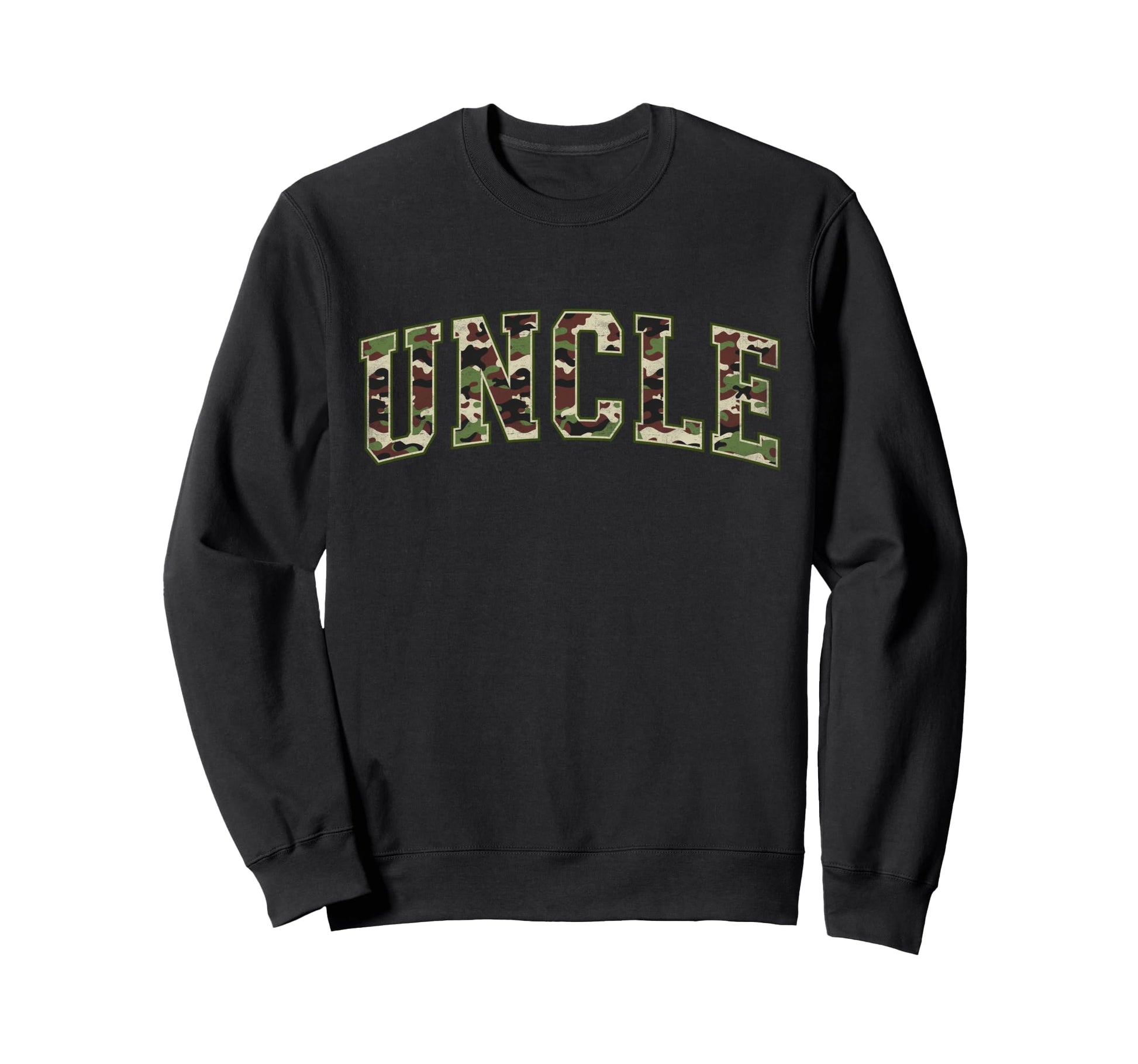 Camo Uncle Camourflage Varsity Text Sweatshirt - Streetwear Style Unisex - T-Shirt, Sweatshirt, Hoodie