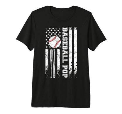 Mens Baseball Pop Grandpa Us Flag Pop T-Shirt - Fun Novelty Design Unisex - T-Shirt, Sweatshirt, Hoodie