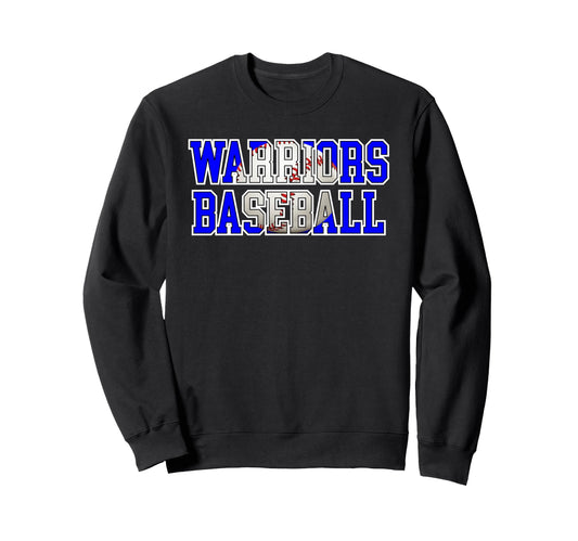 Warriors Baseball Mom Blue Warrior Sweatshirt - Graphic Print for Adults - T-Shirt, Sweatshirt, Hoodie