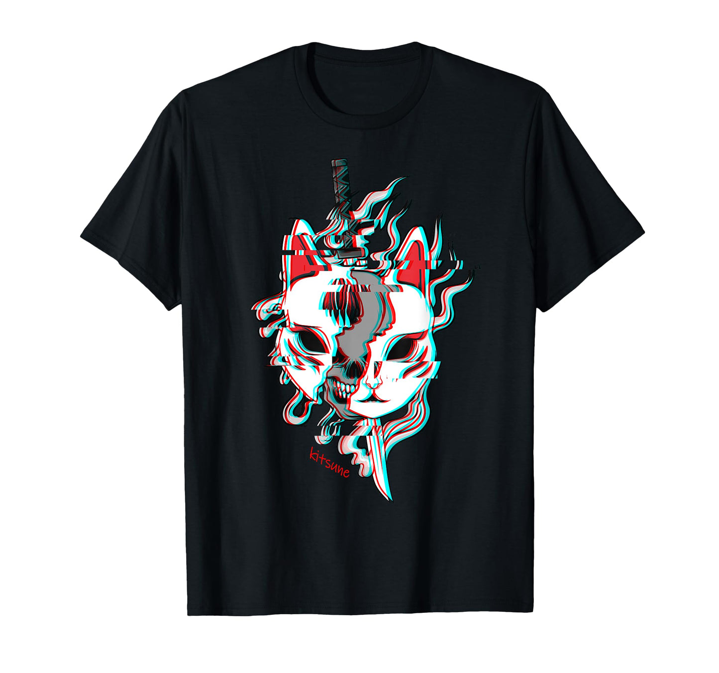 Japanese Anime Kitsune Mask Samurai Oni T-Shirt - Streetwear Style Unisex - T-Shirt, Sweatshirt, Hoodie