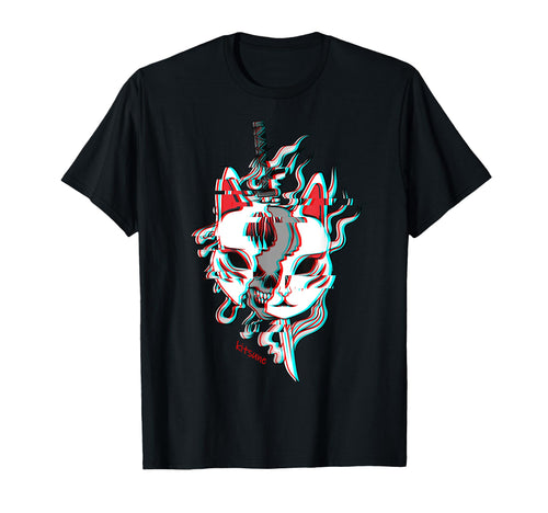 Japanese Anime Kitsune Mask Samurai Oni T-Shirt - Streetwear Style Unisex - T-Shirt, Sweatshirt, Hoodie