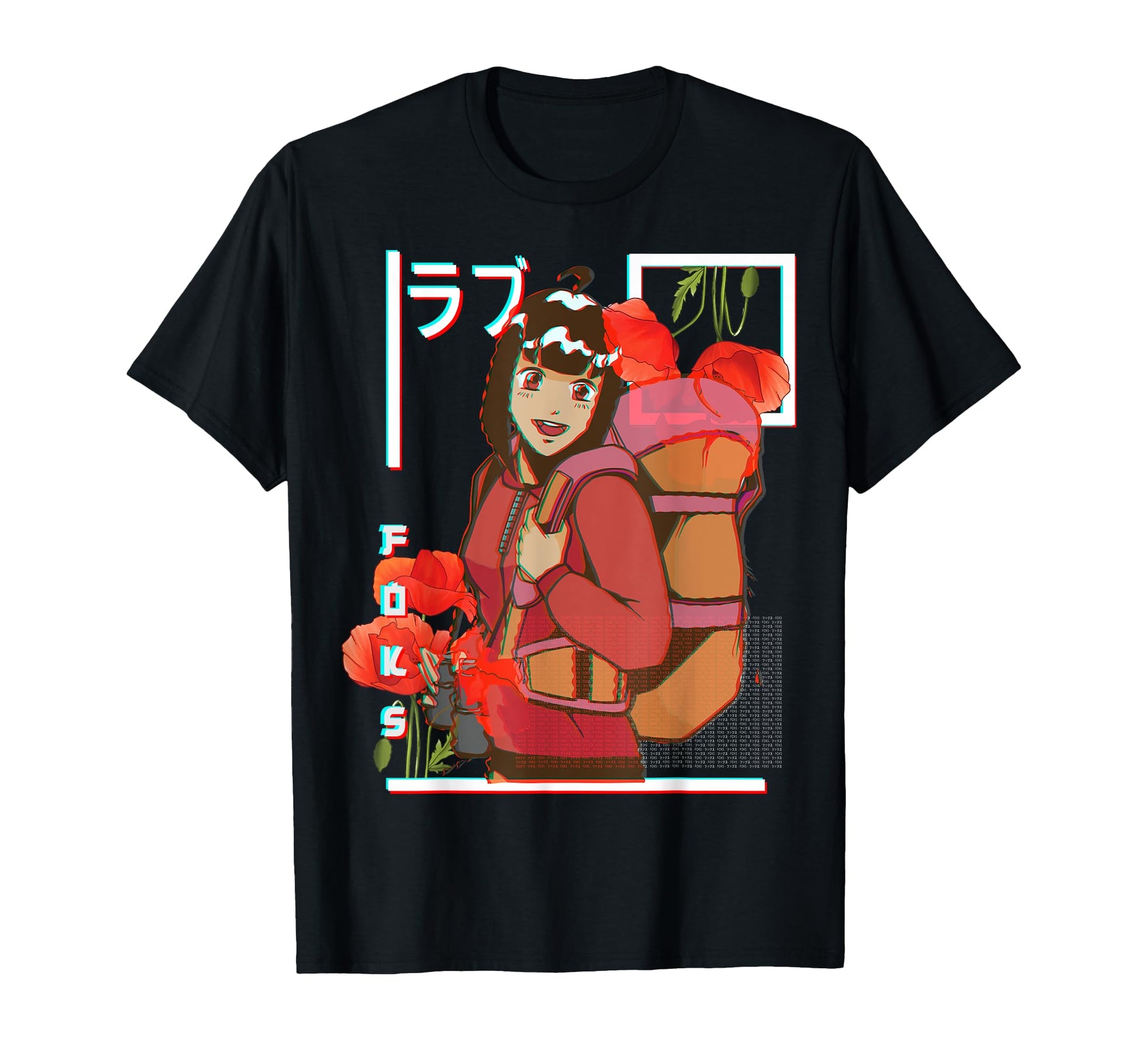 Anime Rgb Glitch Japanese Aesthetic T-Shirt - Minimalist Print Unisex - T-Shirt, Sweatshirt, Hoodie