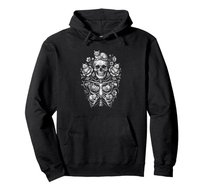Skull Cat Skeleton Kitty Kitten Gothic Hoodie - Unique Graphic Men Women - T-Shirt, Sweatshirt, Hoodie