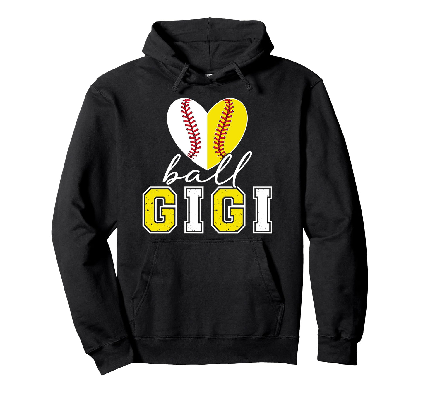 Ball Gigi Heart Softball Baseball Gigi Hoodie - Novelty Apparel Men Women - T-Shirt, Sweatshirt, Hoodie