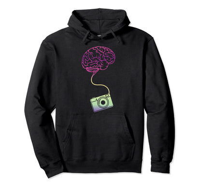 Photography Brain Camera Gift Hoodie - Aesthetic Graphic for Adults - T-Shirt, Sweatshirt, Hoodie