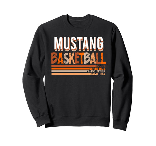 Mustang Basketball Mom Game Day Sweatshirt - Aesthetic Graphic Men Women - T-Shirt, Sweatshirt, Hoodie