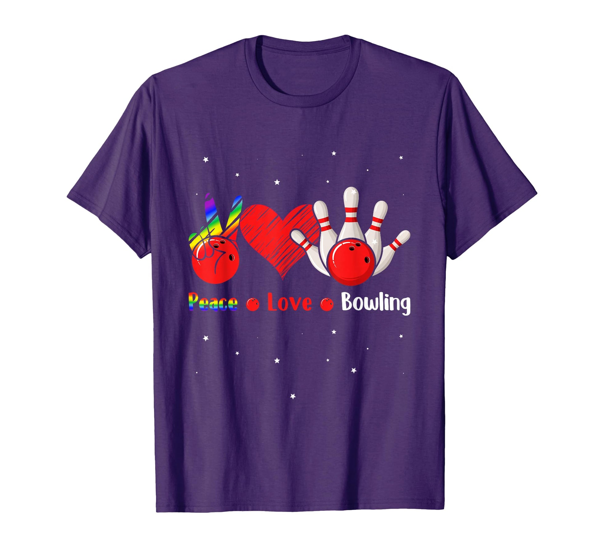Peace Love Bowling Womens Bowling T-Shirt - Novelty Apparel Men Women - T-Shirt, Sweatshirt, Hoodie