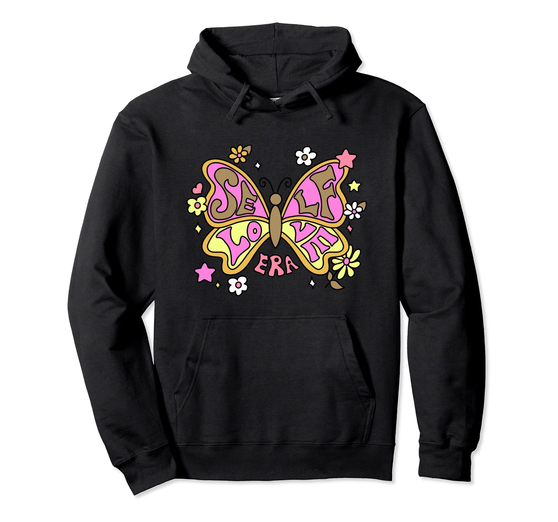 Self Love Era Butterfly Psychedelic Hoodie - Novelty Apparel for Adults - T-Shirt, Sweatshirt, Hoodie