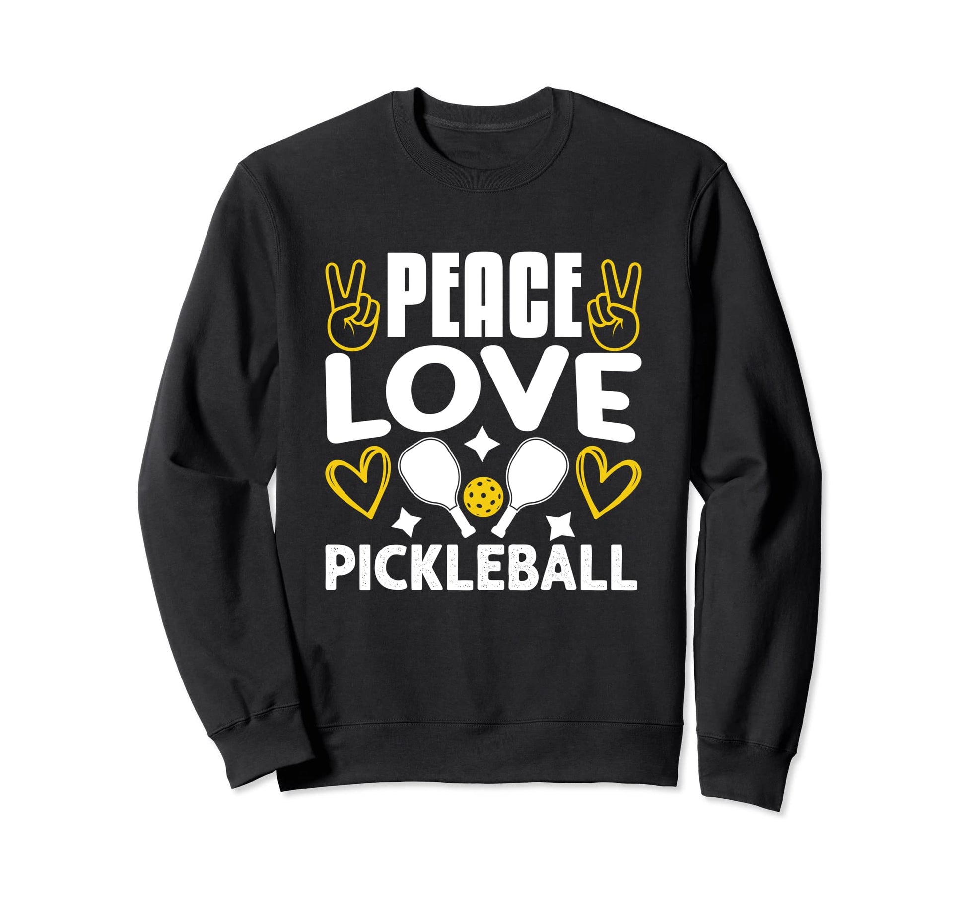 Peace Love Pickleball Sweatshirt - Custom Art Print for Adults - T-Shirt, Sweatshirt, Hoodie