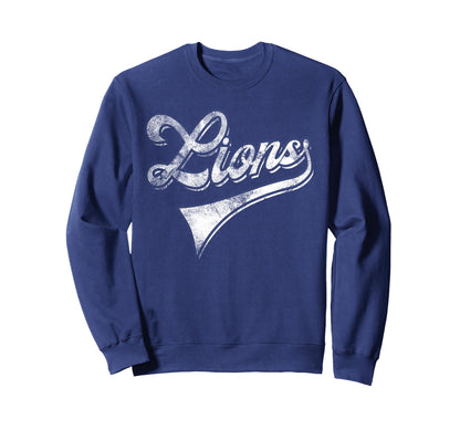 Lions School Sports Fan Team Sweatshirt - Casual Everyday Wear for Adults - T-Shirt, Sweatshirt, Hoodie