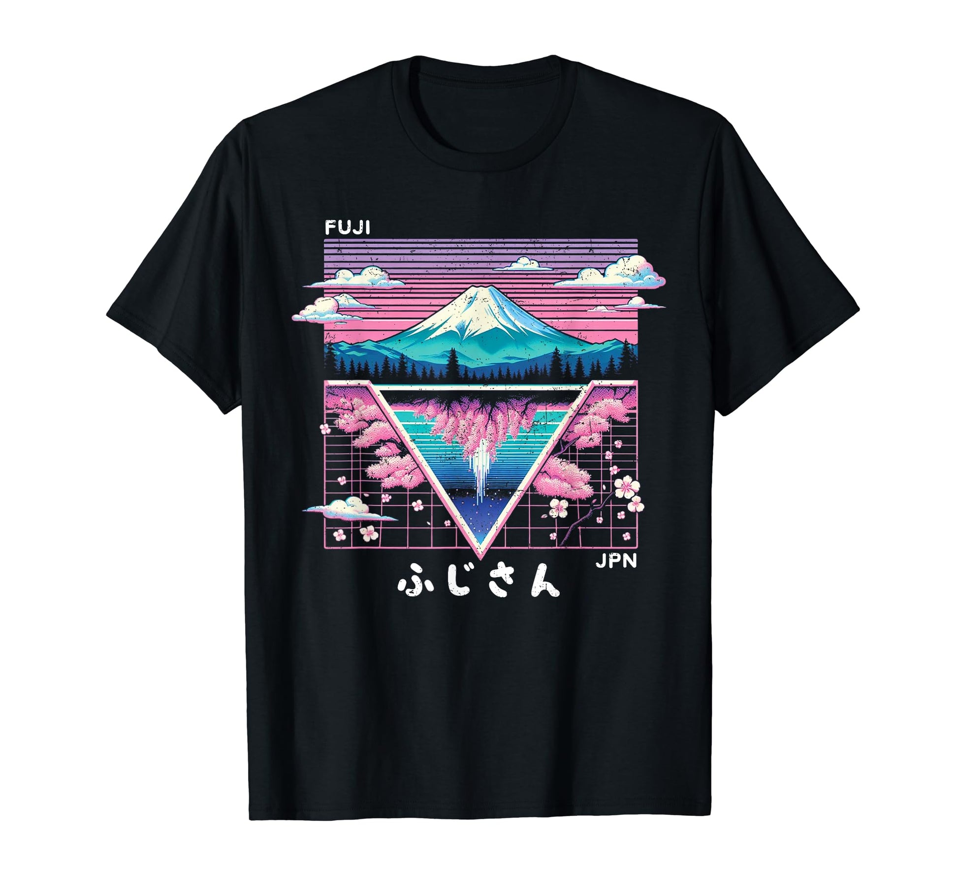 Mount Fuji Japan Vaporwave Aesthetic T-Shirt - Custom Art Print for Adults - T-Shirt, Sweatshirt, Hoodie