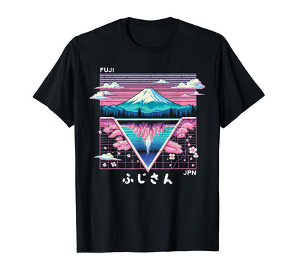 Mount Fuji Japan Vaporwave Aesthetic T-Shirt - Custom Art Print for Adults - T-Shirt, Sweatshirt, Hoodie