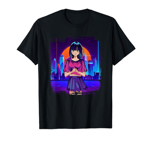 Japanese Waifu Lofi Aesthetic Vaporwave T-Shirt - Graphic Print Unisex - T-Shirt, Sweatshirt, Hoodie