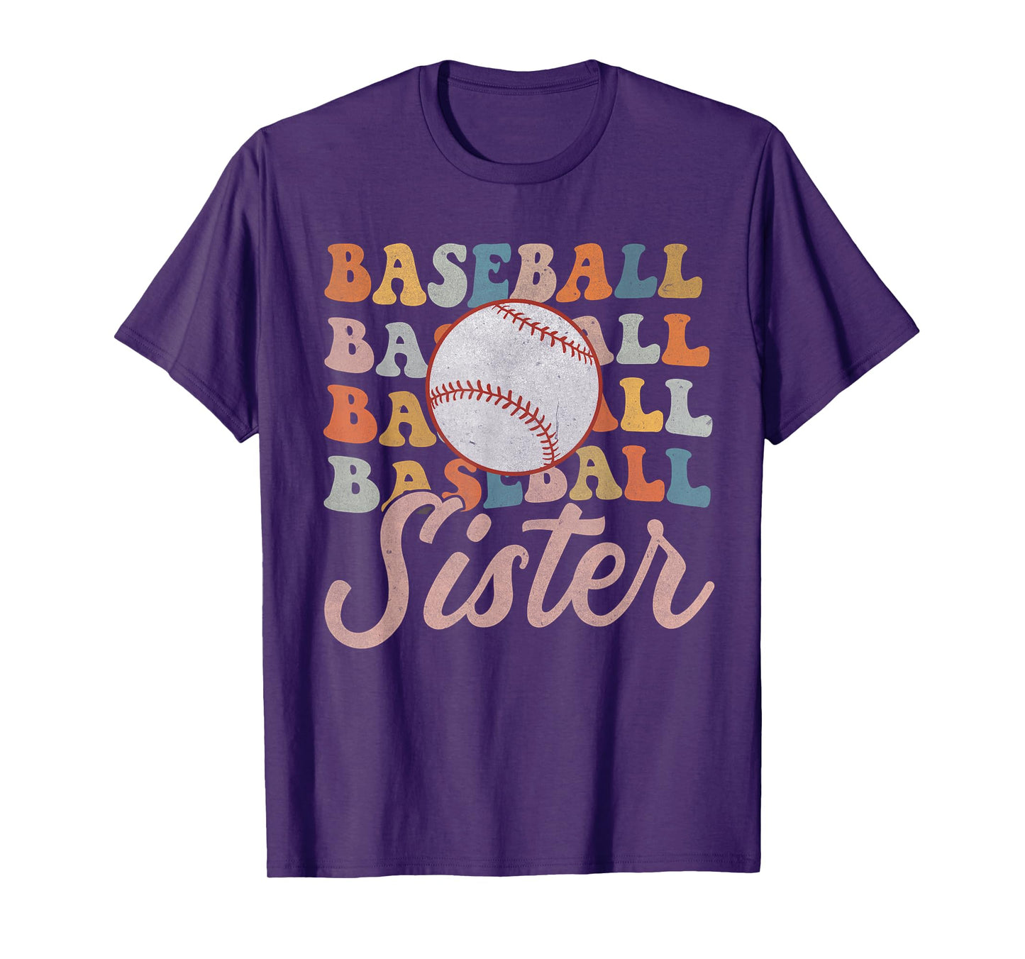 Baseball Sister Groovy Big Sister Funny T-Shirt - Custom Art Print Unisex - T-Shirt, Sweatshirt, Hoodie