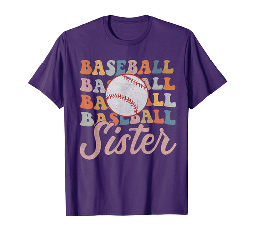 Baseball Sister Groovy Big Sister Funny T-Shirt - Custom Art Print Unisex - T-Shirt, Sweatshirt, Hoodie