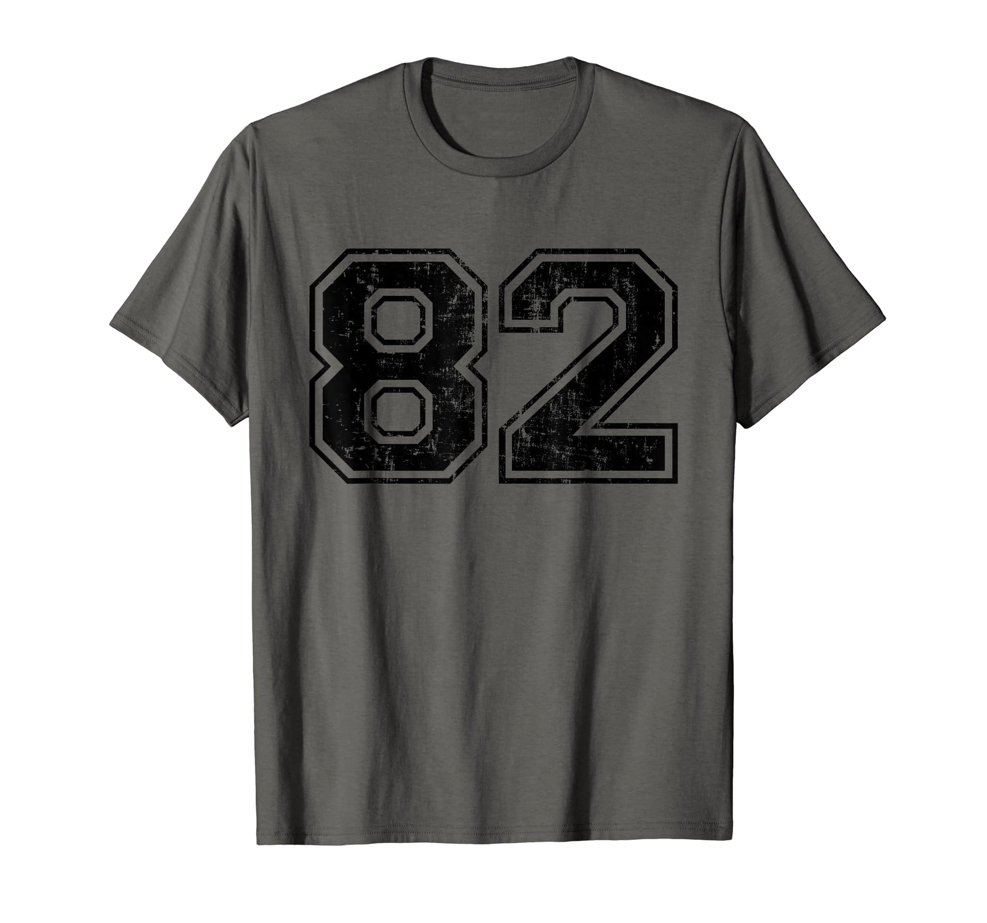 Number 82 Varsity Distressed Sport T-Shirt - Minimalist Print for Adults - T-Shirt, Sweatshirt, Hoodie