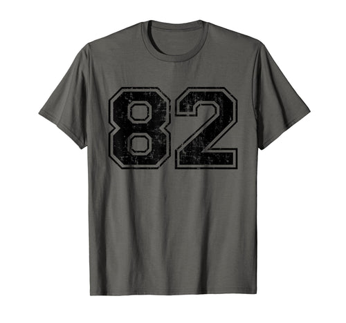 Number 82 Varsity Distressed Sport T-Shirt - Minimalist Print for Adults - T-Shirt, Sweatshirt, Hoodie