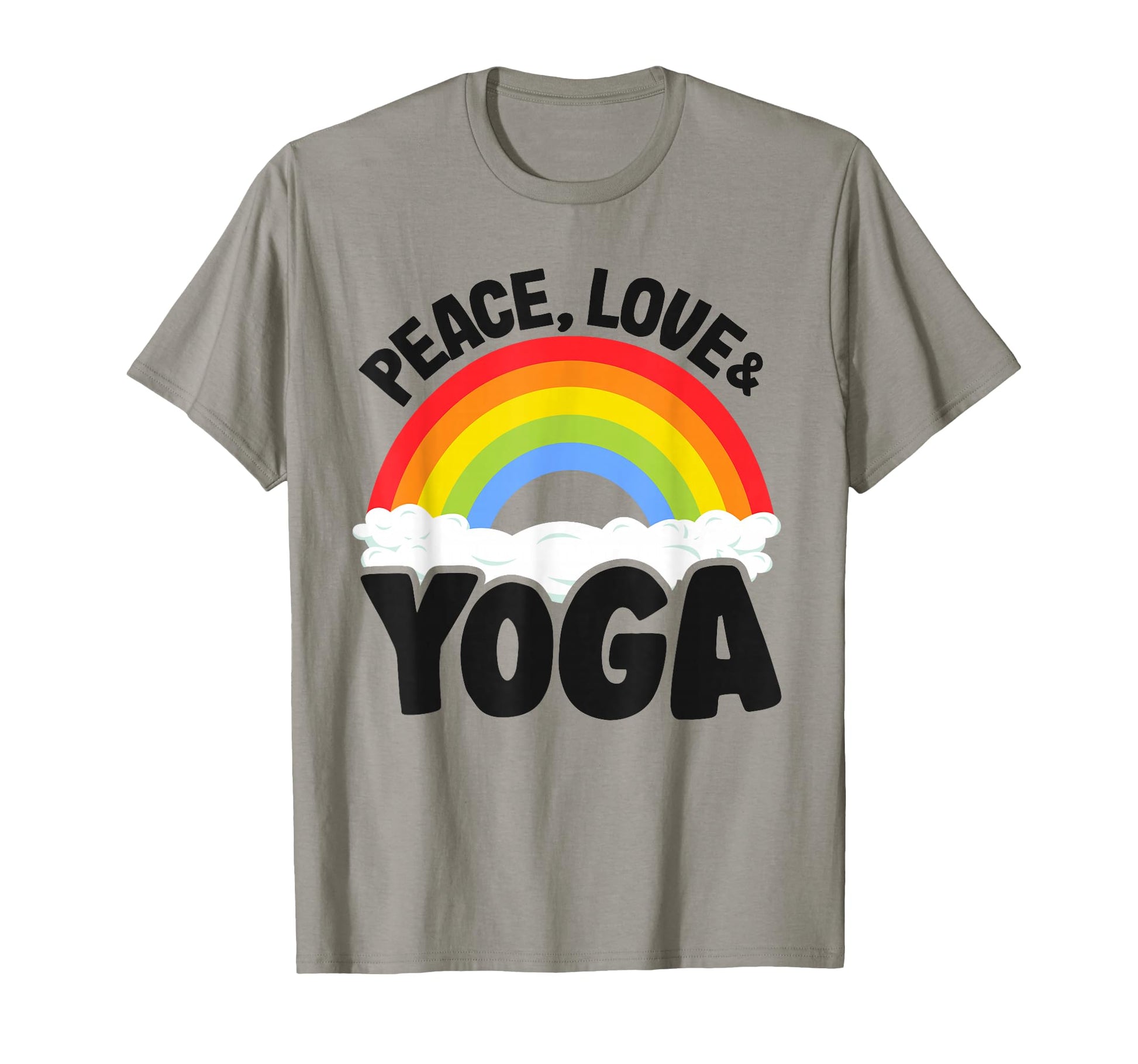 Peace Love Yoga Rainbow Hippie Yoga T-Shirt - Trendy Graphic for Adults - T-Shirt, Sweatshirt, Hoodie