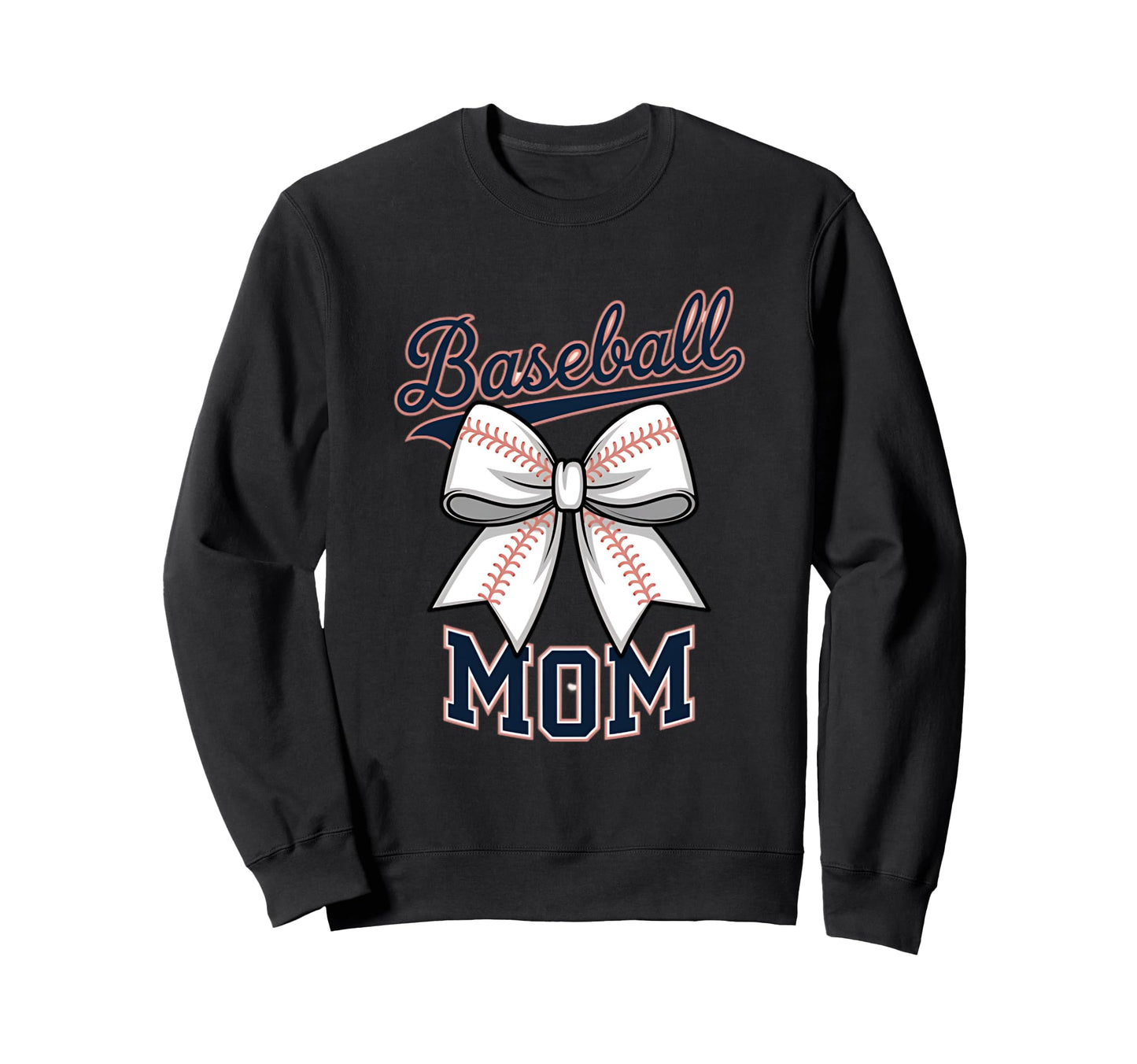 Baseball Mom Coquette Bow Sweatshirt - Unique Graphic for Adults - T-Shirt, Sweatshirt, Hoodie