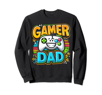 Gamer Dad Game Controller Gaming Sweatshirt - Aesthetic Graphic Men Women - T-Shirt, Sweatshirt, Hoodie