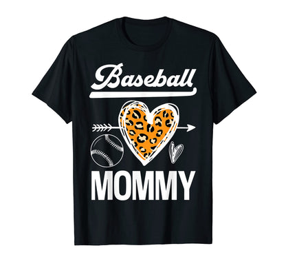 Baseball Mommy Leopard Baseball T-Shirt - Aesthetic Graphic for Adults - T-Shirt, Sweatshirt, Hoodie