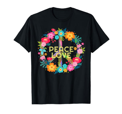 Peace Love Hippie Costume Tie Die 60S 70S T-Shirt - Minimalist Print Unisex - T-Shirt, Sweatshirt, Hoodie