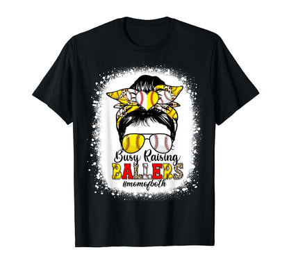 Busy Raising Ballers Baseball Softball T-Shirt - Trendy Graphic for Adults - T-Shirt, Sweatshirt, Hoodie