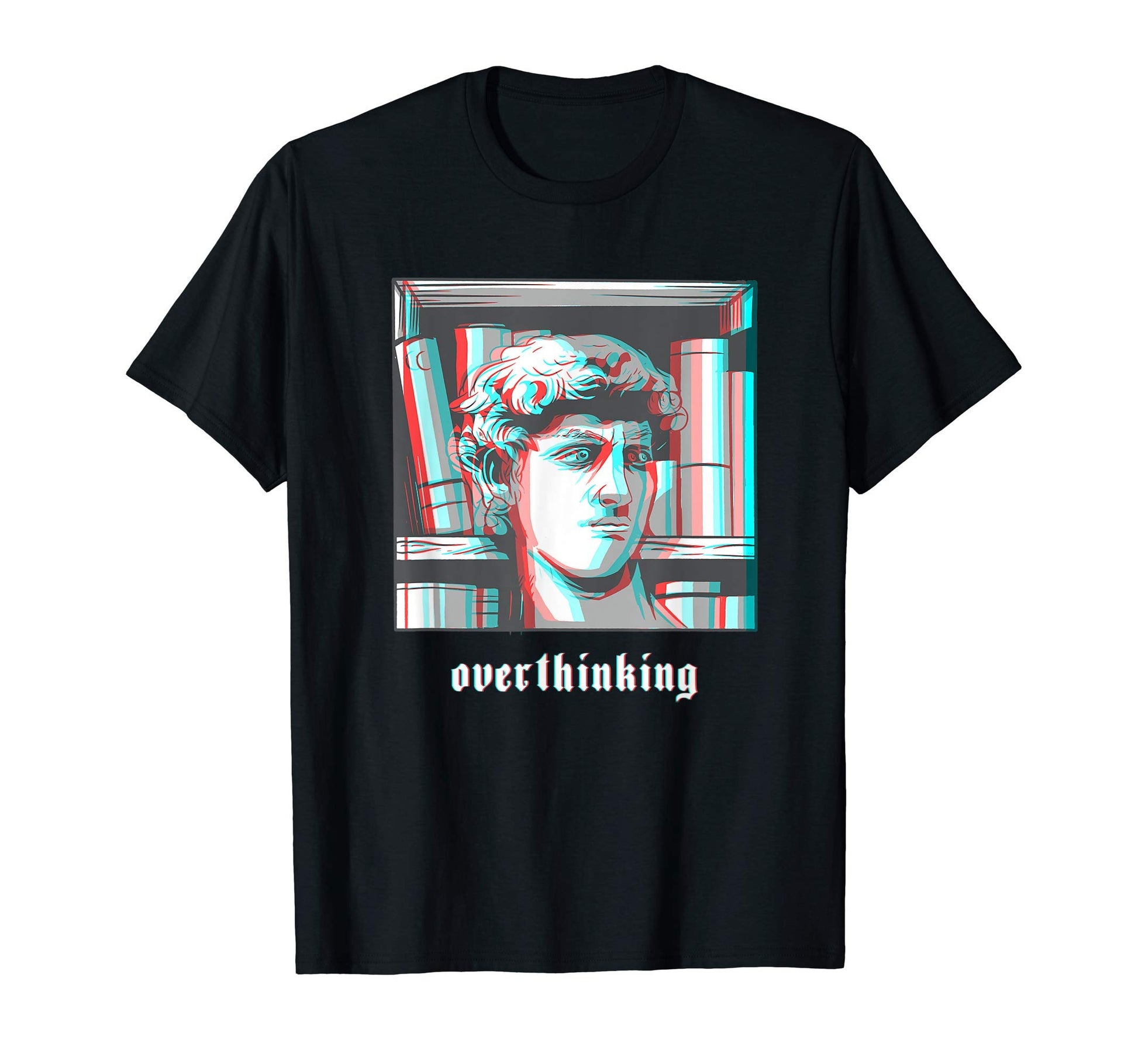 Overthinking Vaporwave Aesthetic Glitch T-Shirt - Minimalist Print Unisex - T-Shirt, Sweatshirt, Hoodie