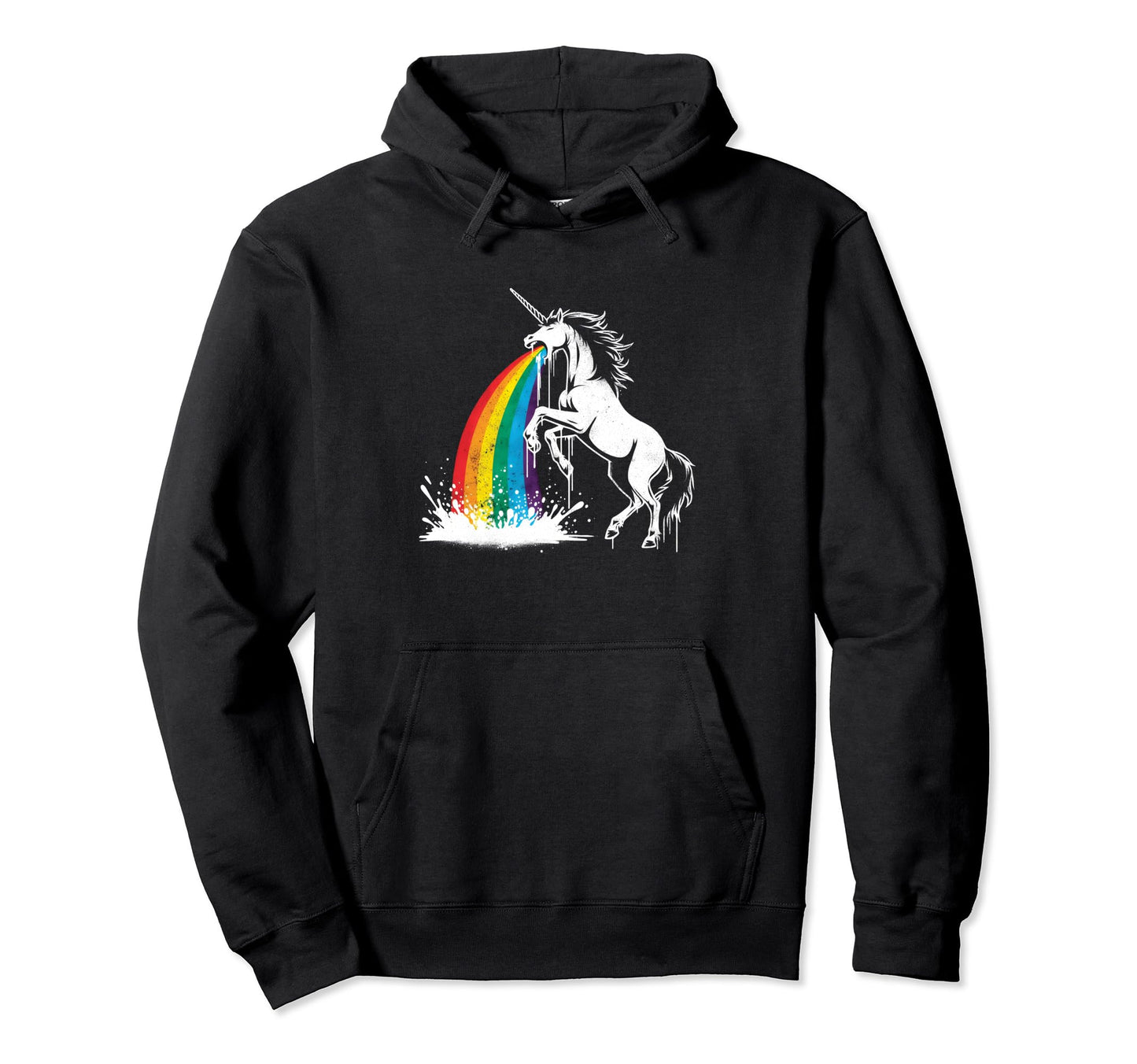 Unicorn Pukes Rainbow Funny Colorful Hoodie - Graphic Print Men Women - T-Shirt, Sweatshirt, Hoodie