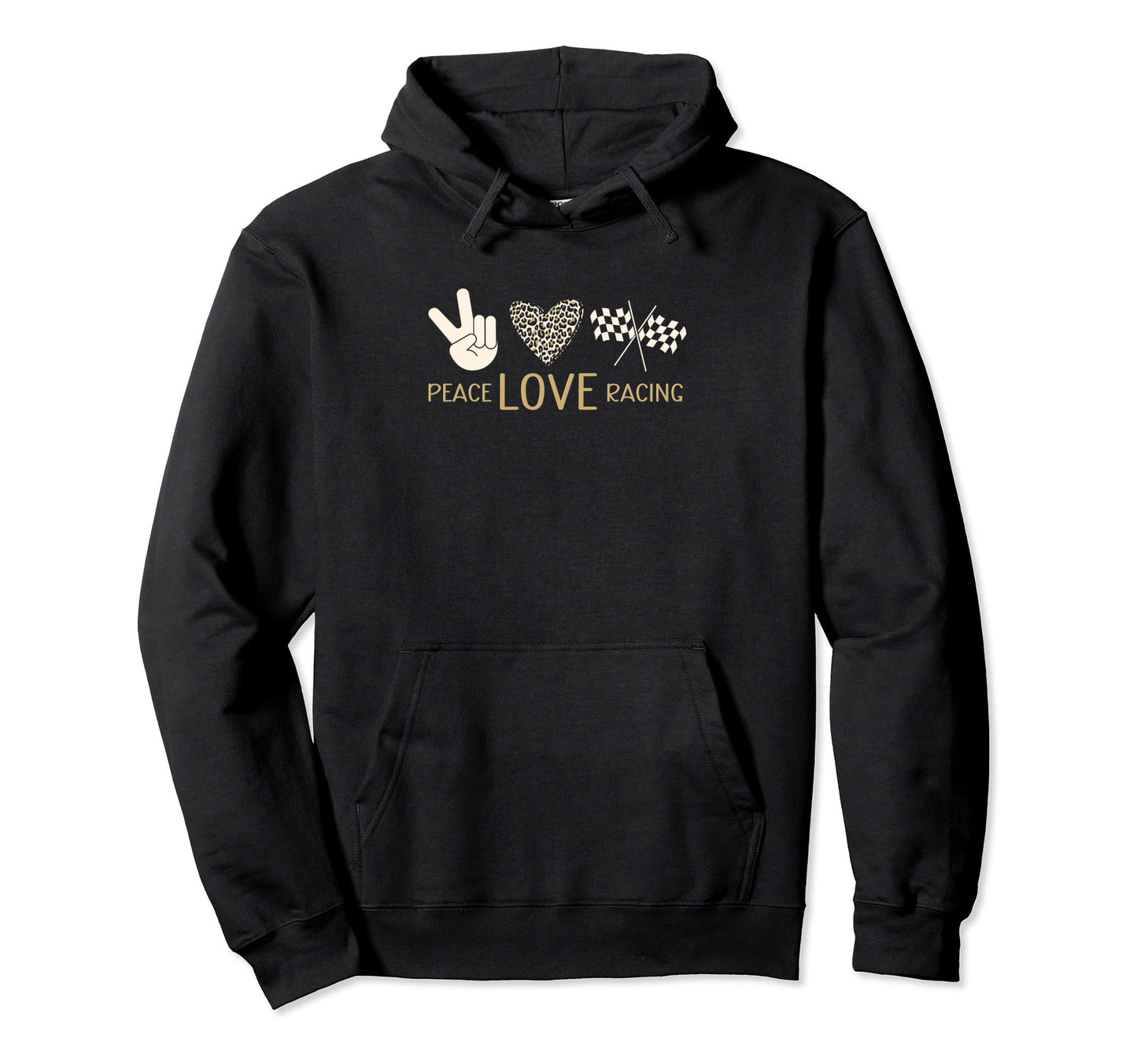 Peace Love Racing Hoodie - Aesthetic Graphic for Adults - T-Shirt, Sweatshirt, Hoodie
