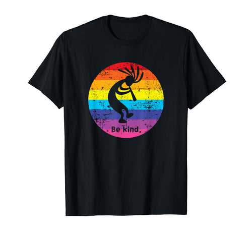 Be Kind Dancing Kokopelli Distressed T-Shirt - Aesthetic Graphic Unisex - T-Shirt, Sweatshirt, Hoodie