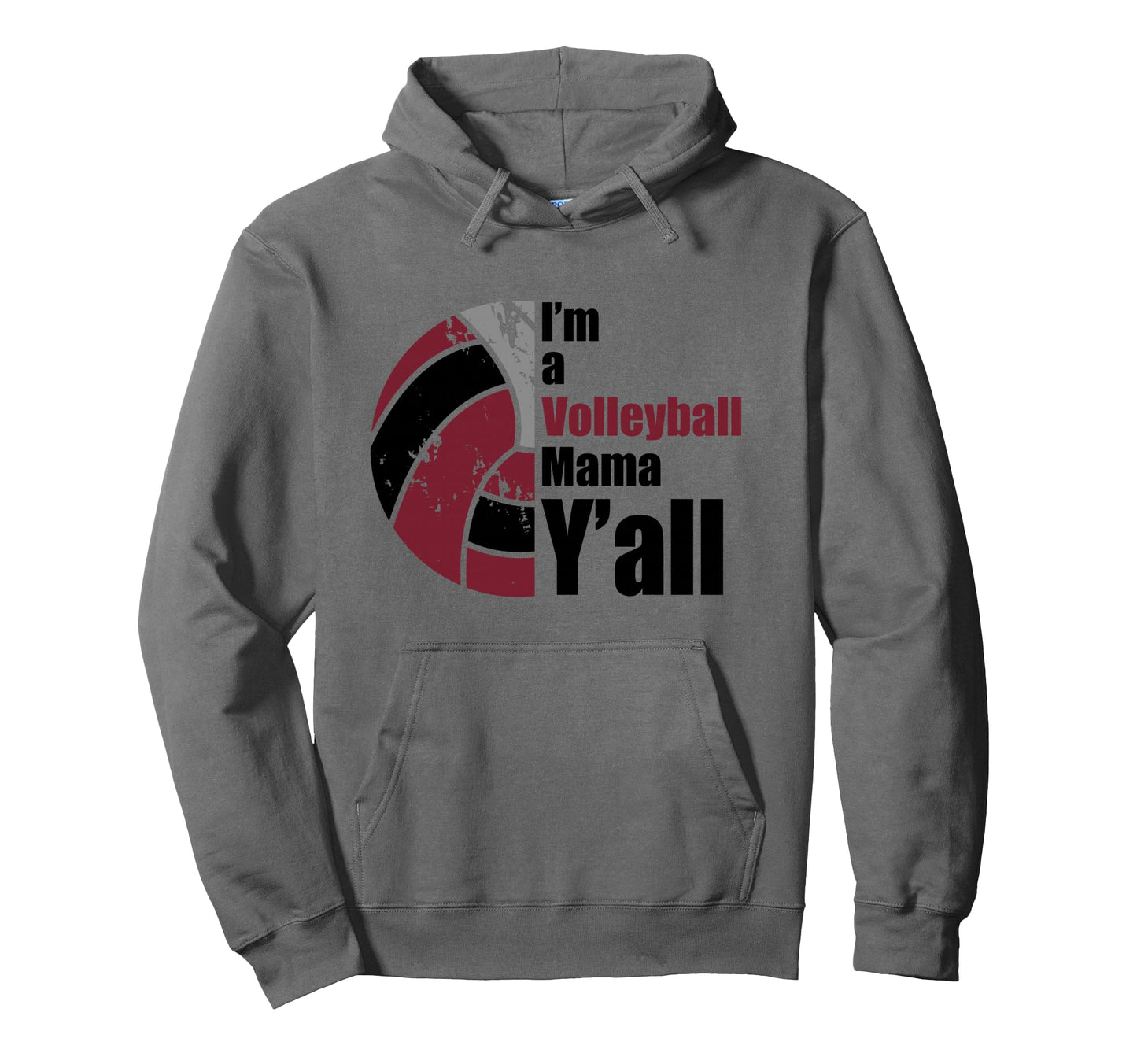 Maroon Black Volleyball Mom Funny Hoodie - Graphic Print for Adults - T-Shirt, Sweatshirt, Hoodie