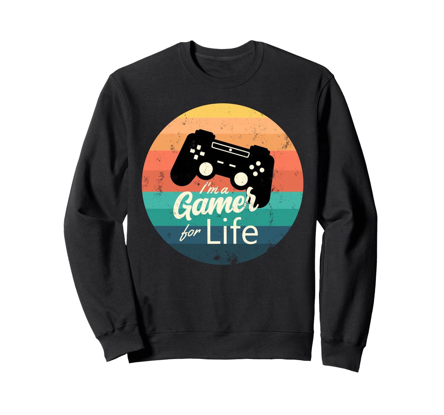 Gamer Life Gaming Grunge Rainbow Sweatshirt - Streetwear Style for Adults - T-Shirt, Sweatshirt, Hoodie