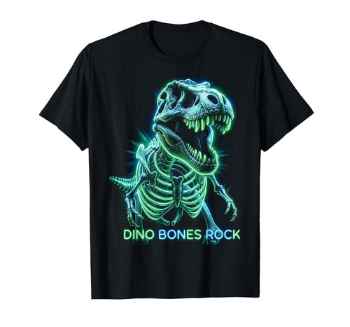 Dino Bones Rock Dinosaur T-Shirt - Aesthetic Graphic Men Women - T-Shirt, Sweatshirt, Hoodie