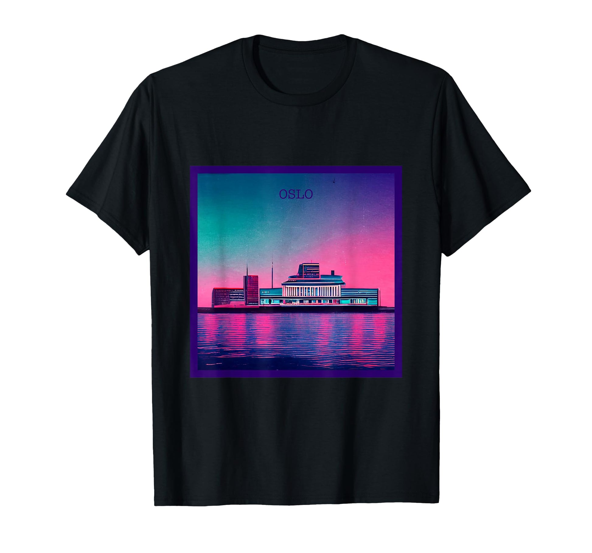 Vaporwave City Oslo Aesthetic T-Shirt - Aesthetic Graphic for Adults - T-Shirt, Sweatshirt, Hoodie
