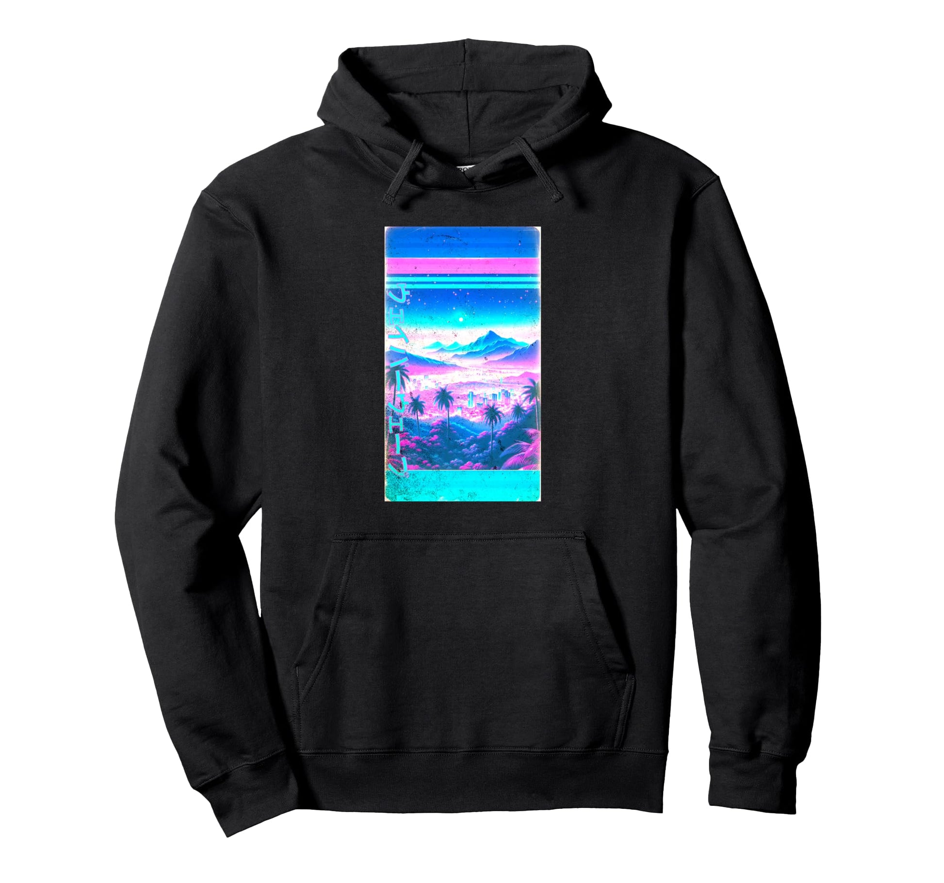 Japanese Aesthetic Vaporwave Califonia Hoodie - Novelty Apparel for Adults - T-Shirt, Sweatshirt, Hoodie