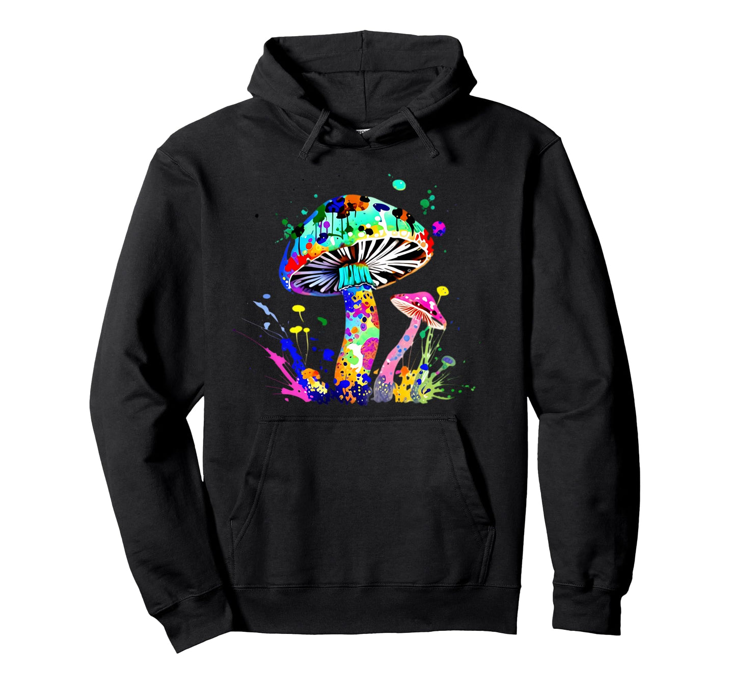 Colorful Mushroom Paint Splatter Fungi Hoodie - Streetwear Style Men Women - T-Shirt, Sweatshirt, Hoodie