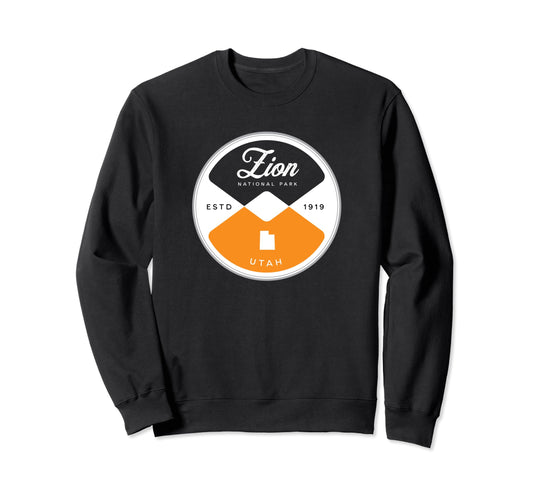 Zion National Park Utah Circle Sweatshirt - Custom Art Print for Adults - T-Shirt, Sweatshirt, Hoodie