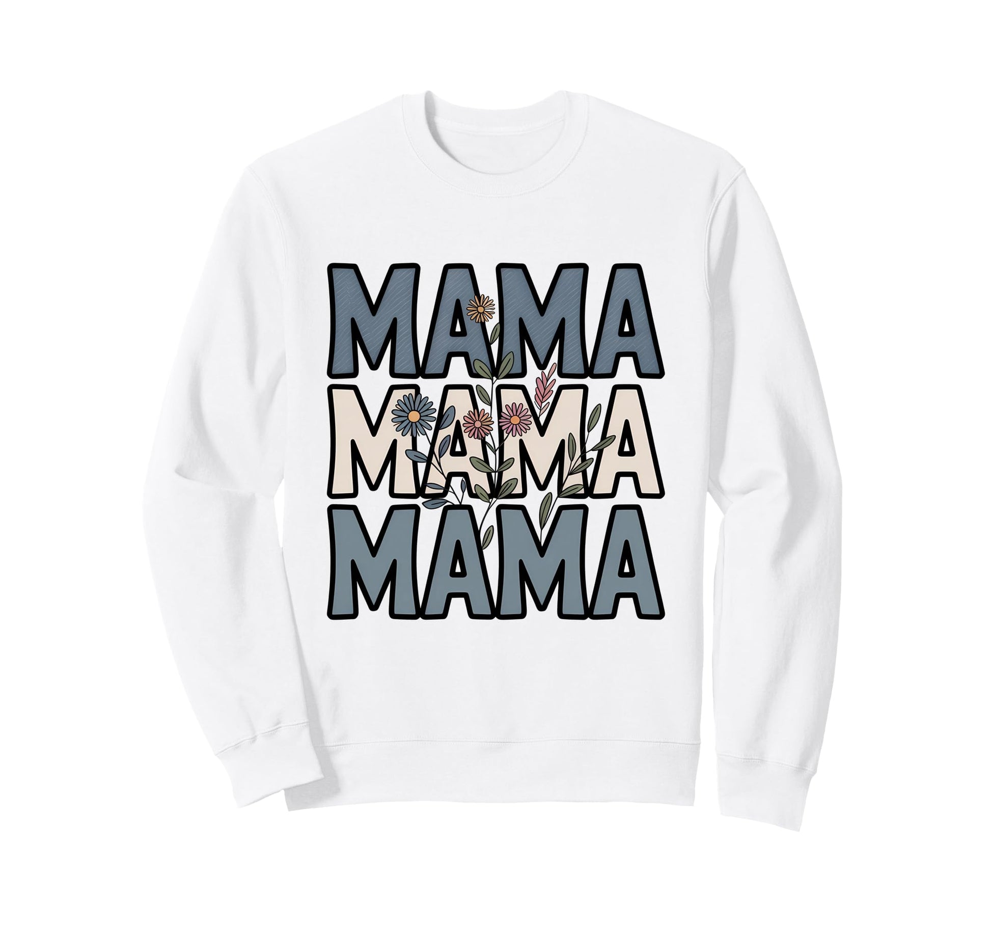 Boho Mama Floral Motherhood Aesthetic Sweatshirt - Unique Graphic Men Women - T-Shirt, Sweatshirt, Hoodie