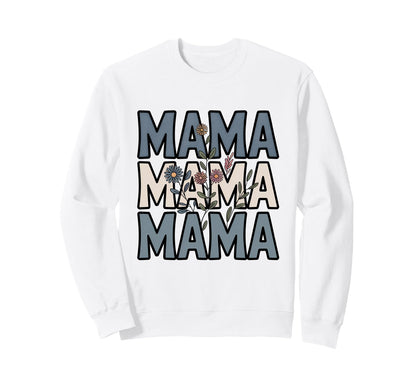 Boho Mama Floral Motherhood Aesthetic Sweatshirt - Unique Graphic Men Women - T-Shirt, Sweatshirt, Hoodie