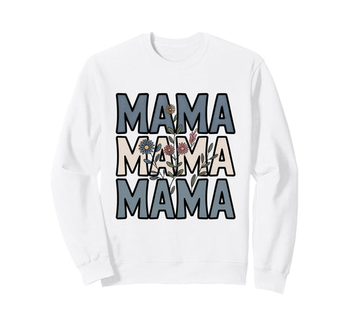 Boho Mama Floral Motherhood Aesthetic Sweatshirt - Unique Graphic Men Women - T-Shirt, Sweatshirt, Hoodie