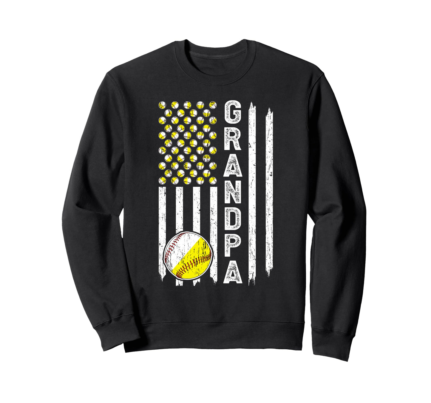 Grandpa American Flag Softball Sweatshirt - Streetwear Style for Adults - T-Shirt, Sweatshirt, Hoodie