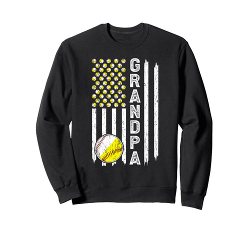 Grandpa American Flag Softball Sweatshirt - Streetwear Style for Adults - T-Shirt, Sweatshirt, Hoodie