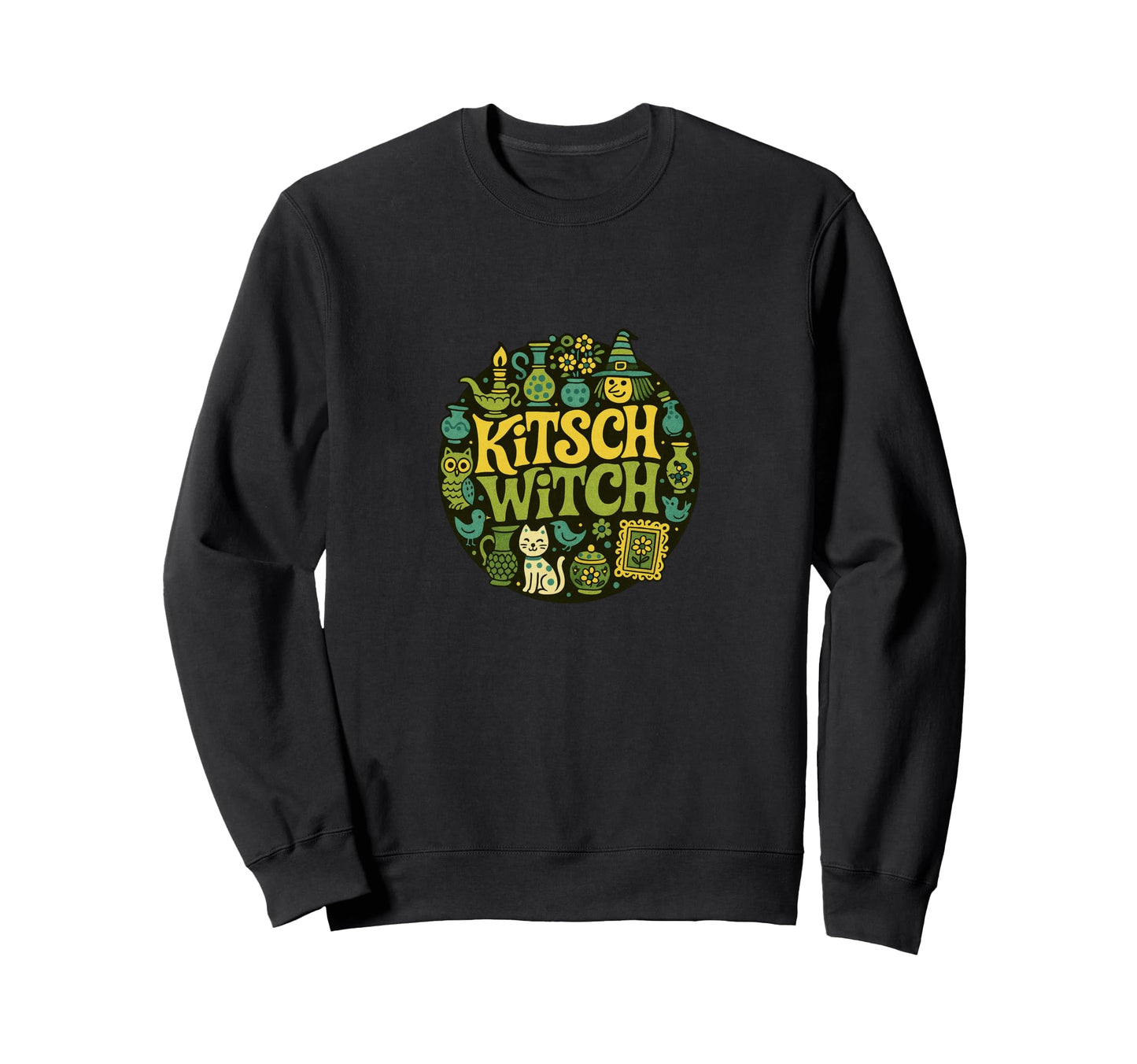 Kitsch Witch Illustration Knick Sweatshirt - Custom Art Print Men Women - T-Shirt, Sweatshirt, Hoodie