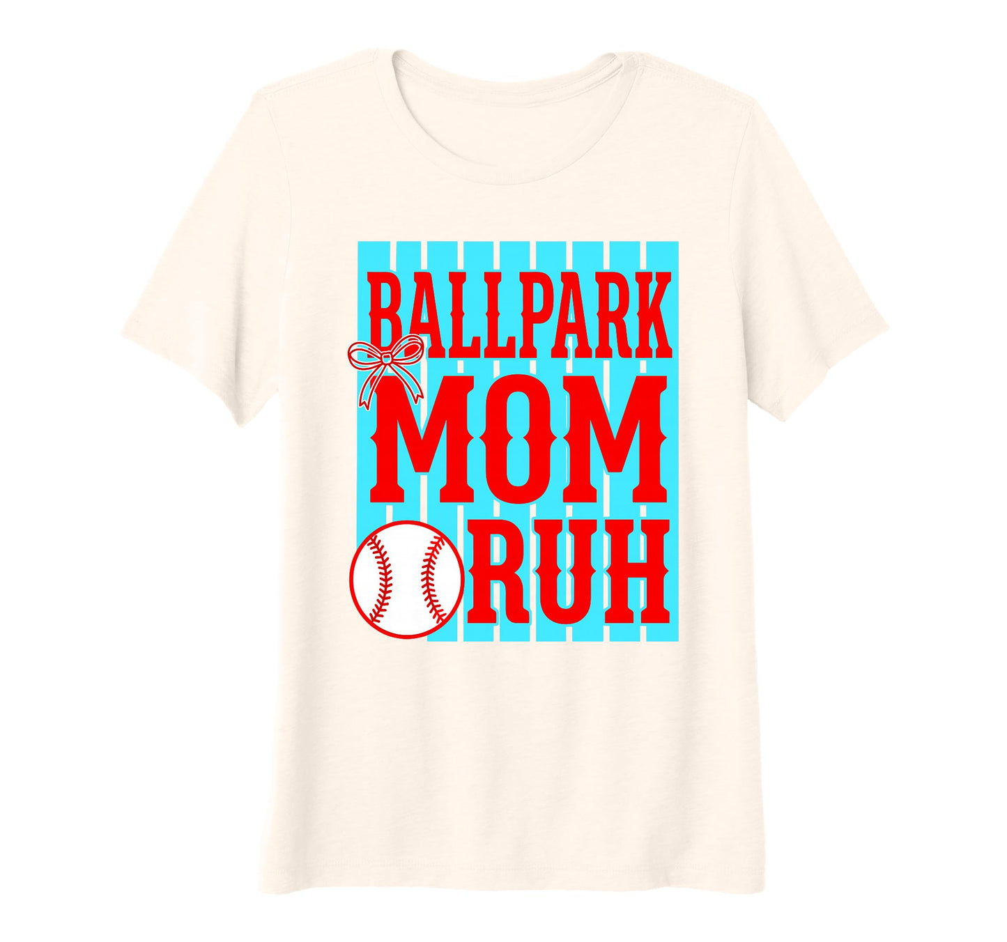 Womens Ballpark Mom Bruh Baseball T-Shirt - Novelty Apparel for Adults - T-Shirt, Sweatshirt, Hoodie