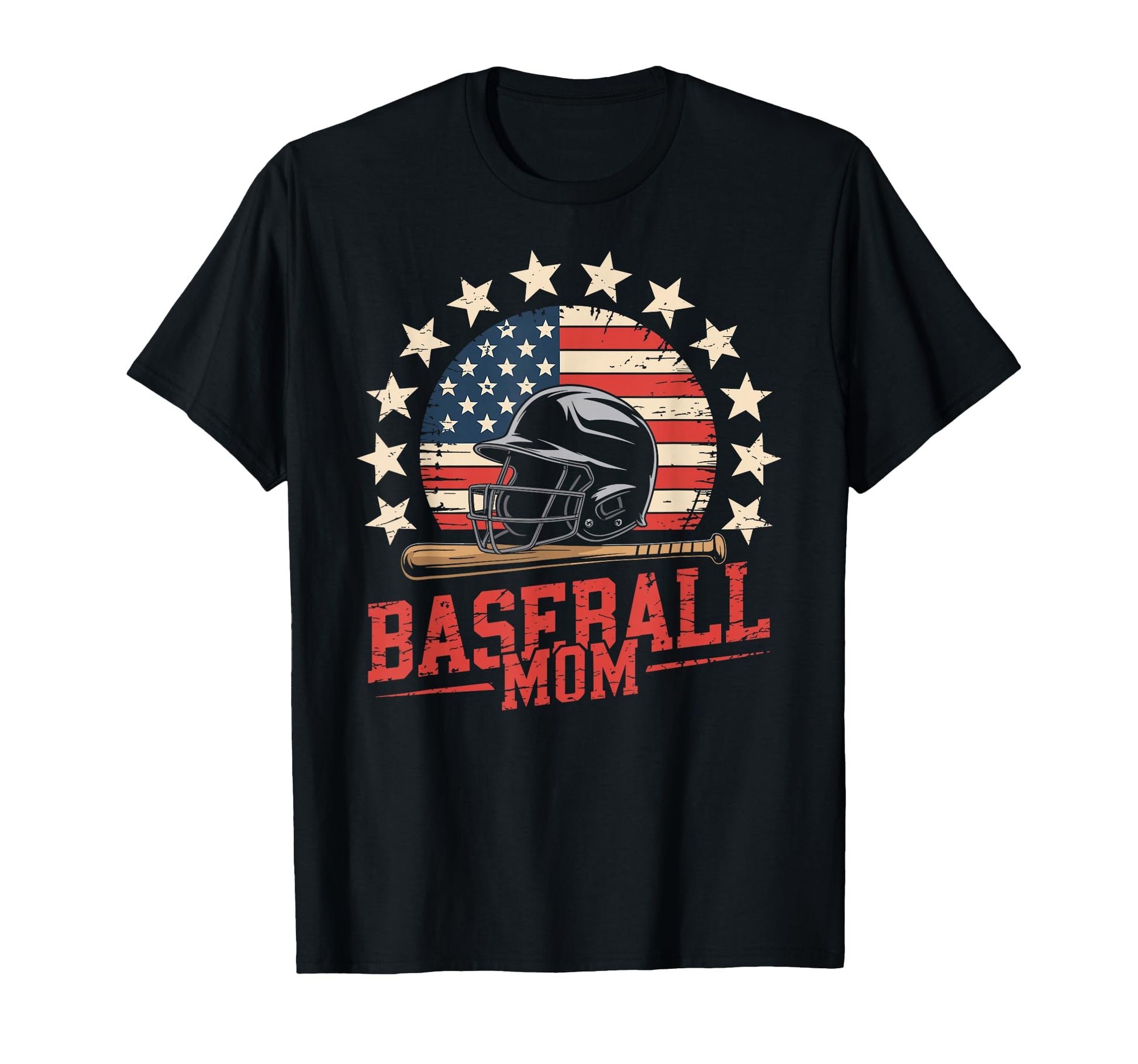 Funny Baseball Mom Usa Flag T-Shirt - Streetwear Style for Adults - T-Shirt, Sweatshirt, Hoodie