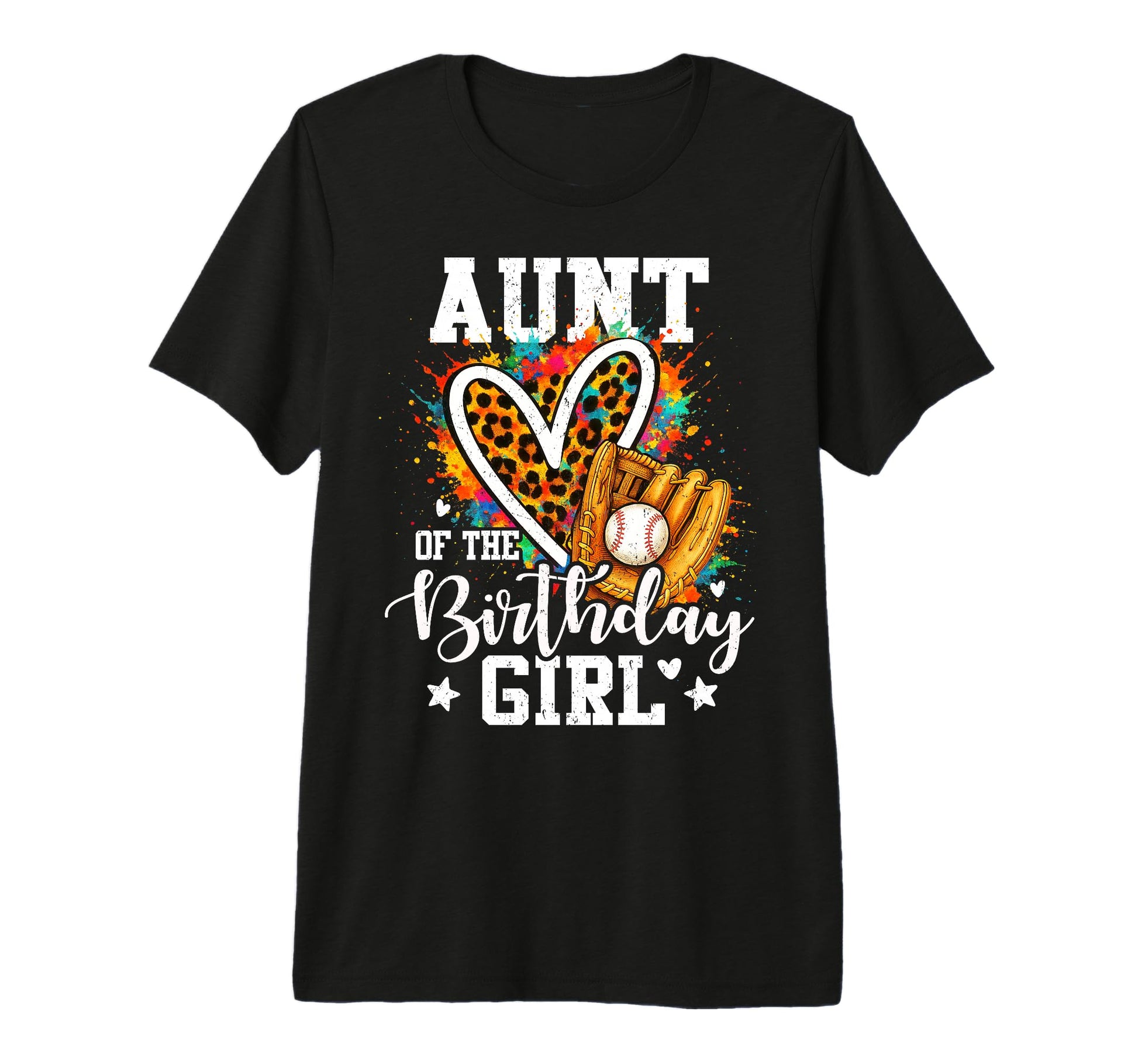 Aunt Birthday Baseball Colorful Leopard T-Shirt - Novelty Apparel Unisex - T-Shirt, Sweatshirt, Hoodie