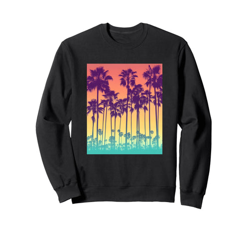 Color Photo Palm Trees Sunset Sweatshirt - Novelty Apparel Men Women - T-Shirt, Sweatshirt, Hoodie