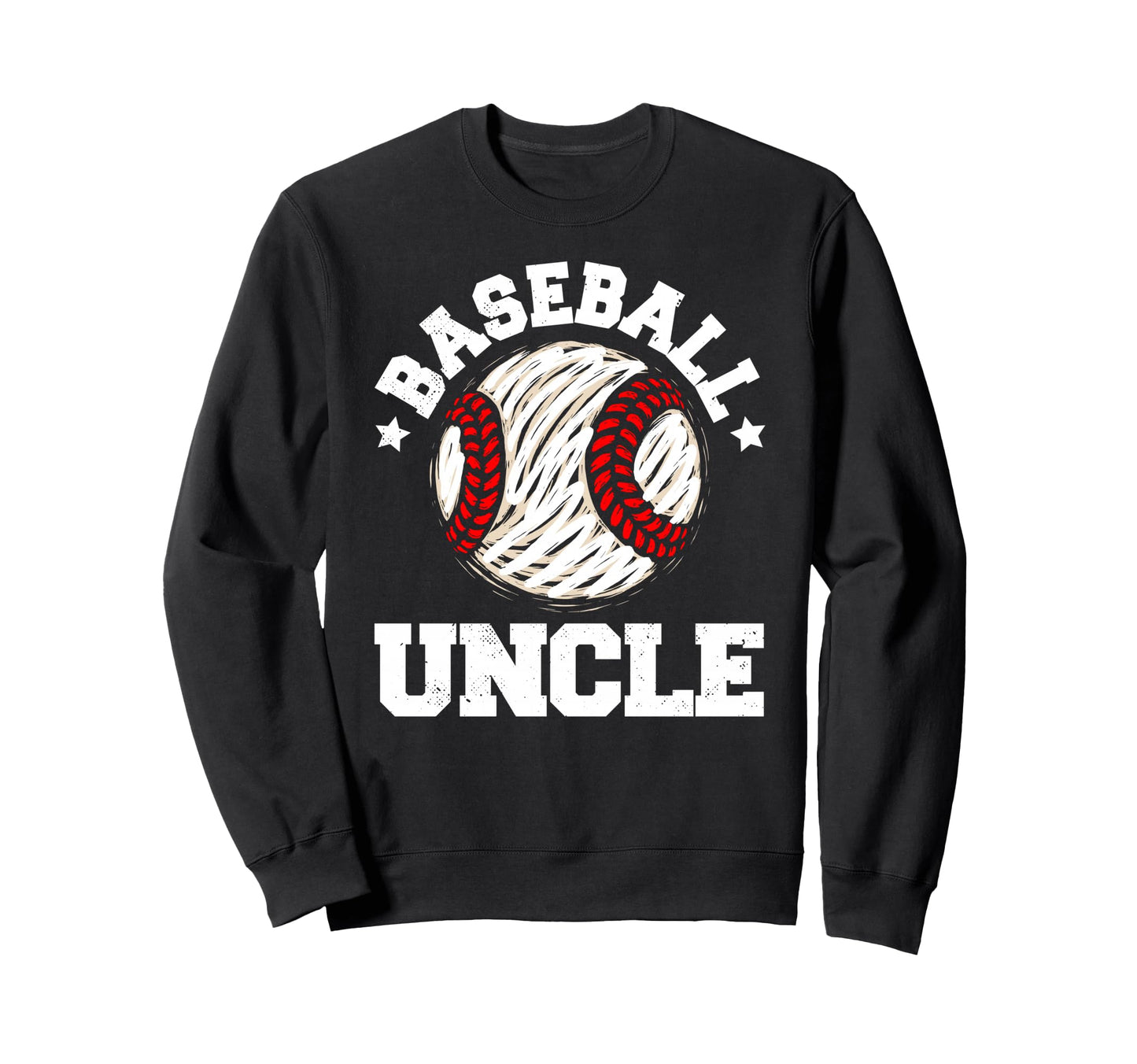 Baseball Uncle Distressed Funny Uncle Sweatshirt - Novelty Apparel Unisex - T-Shirt, Sweatshirt, Hoodie